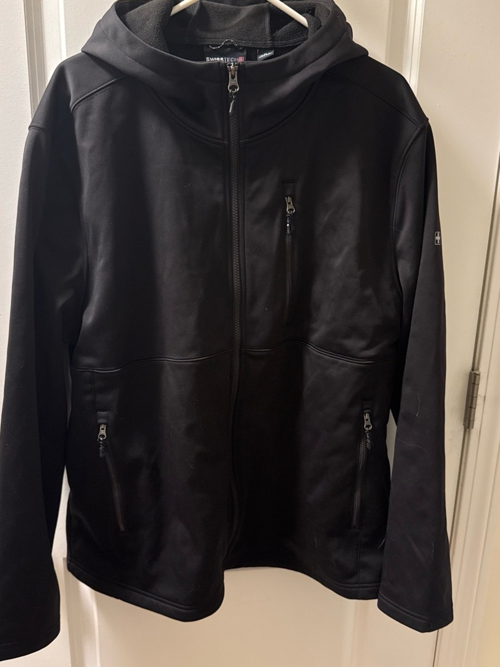 Swiss Tech Black Hooded Lightweight Jacket